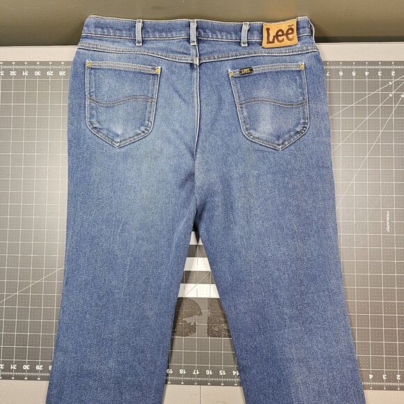 Vintage Lee Riders Jeans Mens 35x28 70s USA Made Straight Leg Work Heritage Read - Picture 9 of 16